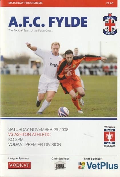 AFC Fylde v Ashton Athletic 29-Nov-2008