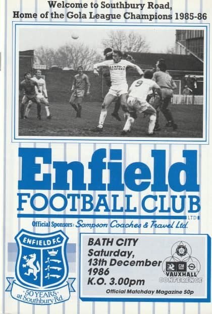 Enfield v Bath City  13-Dec-1986