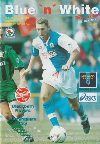 Blackburn Rovers v Birmingham City  20-Sep-1994