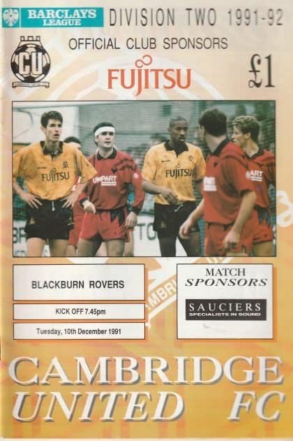 Cambridge United v Blackburn Rovers 10-Dec-1991