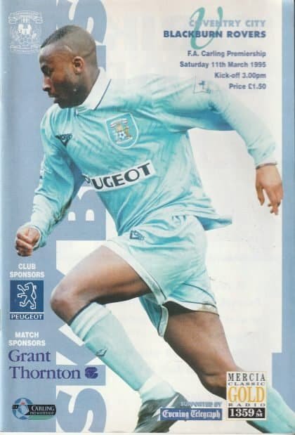 Coventry City v Blackburn Rovers 11-Mar-1995