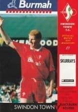 Swindon Town v Blackburn Rovers 19-Oct-1991