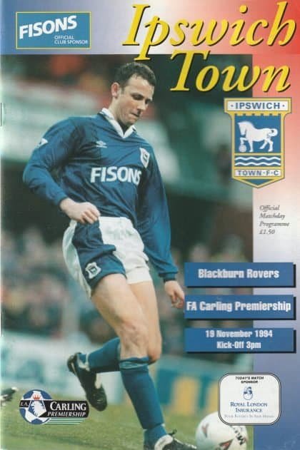 Ipswich Town v Blackburn Rovers 19-Nov-1994