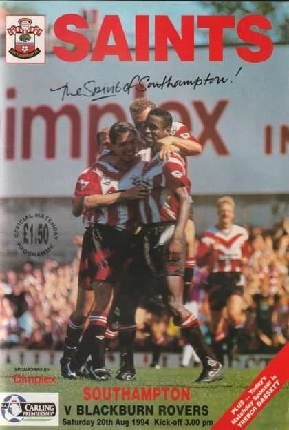 Southampton v Blackburn Rovers 20-Aug-1994