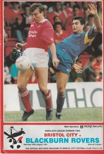Bristol City v Blackburn Rovers  24-Aug-1991