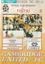 Cambridge United v Blackburn Rovers 25-Feb-1992