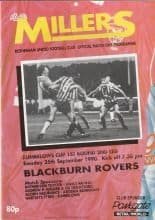 Rotherham United v Blackburn Rovers  25-Sep-1990