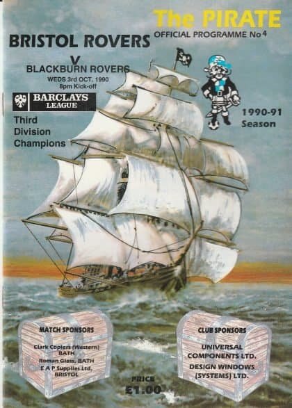 Bristol Rovers v Blackburn Rovers  03-Oct-1990