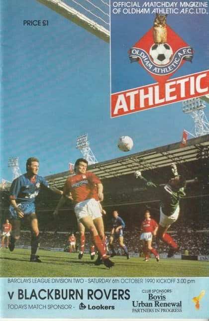 Oldham Athletic v Blackburn Rovers 06-Oct-1990