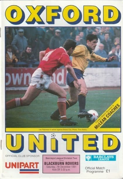 Oxford United v Blackburn Rovers 07-Dec-1991