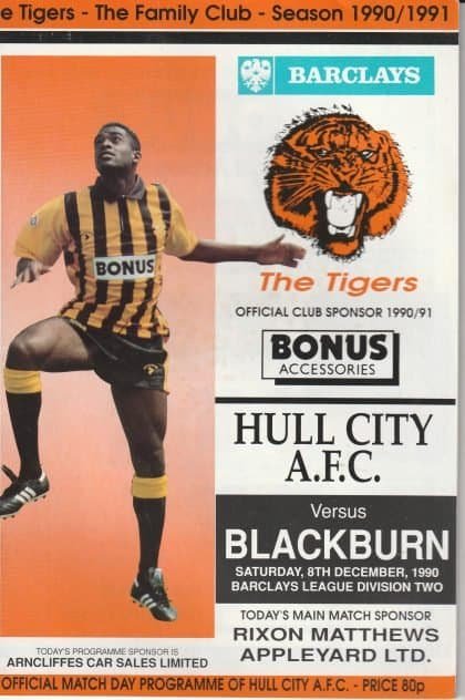 Hull City v Blackburn Rovers 08-Dec-1990