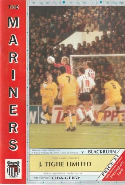Grimsby Town v Blackburn Rovers 08-Feb-1992