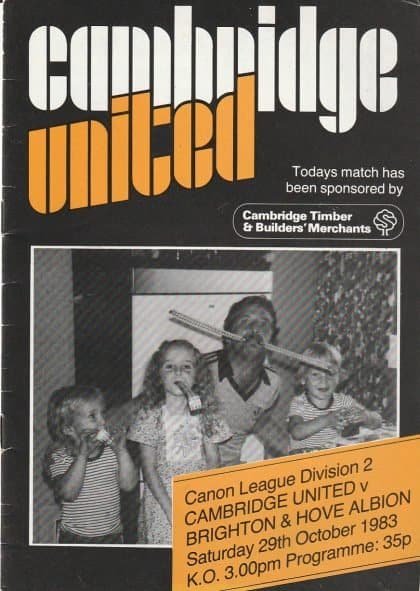 Cambridge United v Brighton & Hove Albion 29-Oct-1983