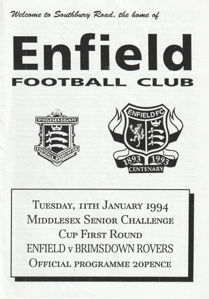 Enfield v Brimsdown Rovers   11-Jan-1994