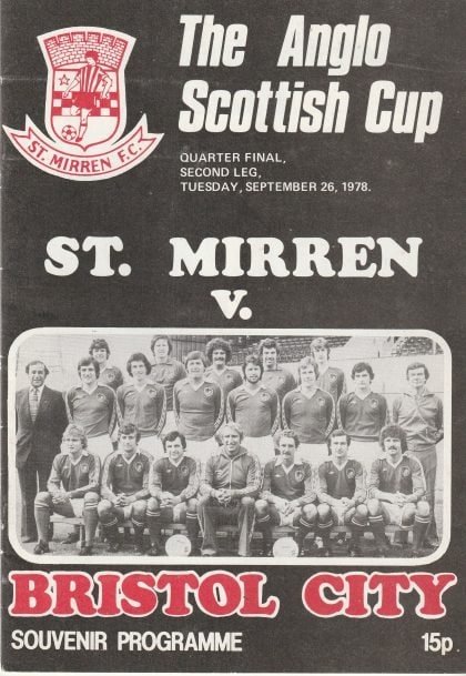 St Mirren v Bristol City 26-Sep-1978