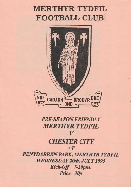 Merthyr Tydfil v Chester City  26-Jul-1995