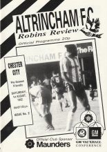 Altrincham v Chester City  01-Aug-1992