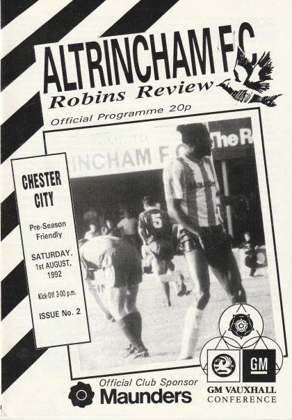 Altrincham v Chester City  01-Aug-1992