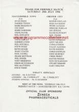 Macclesfield Town v Chester City 20-Jul-1996