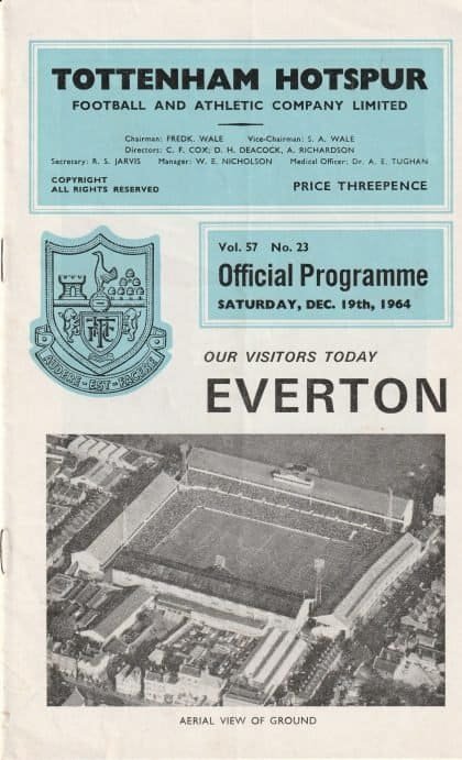 Tottenham Hotspur v Everton  19-Dec-1964