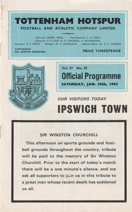 Tottenham Hotspur v Ipswich Town 30-Jan-1965
