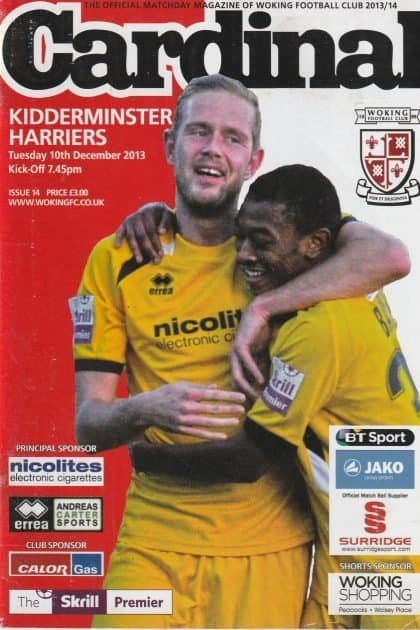 Woking v Kidderminster Harriers   10-Dec-2013