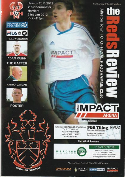 Alfreton Town v Kidderminster Harriers 21-Jan-2012