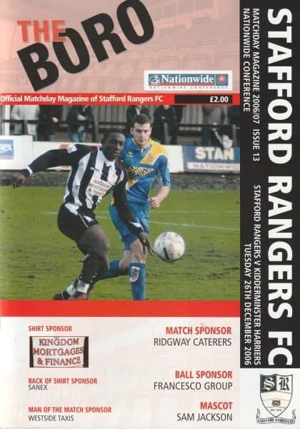 Stafford Rangers v Kidderminster Harriers 26-Dec-2006