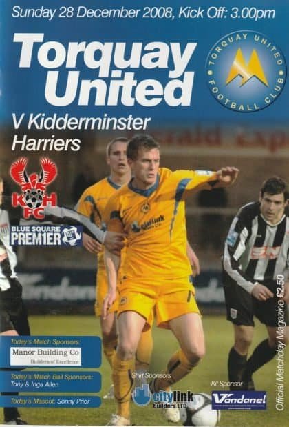 Torquay United v Kidderminster Harriers   28-Dec-2008