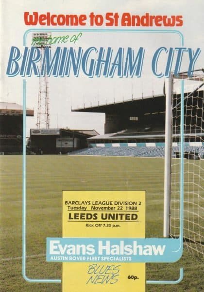 Birmingham City v Leeds United  22-Nov-1988