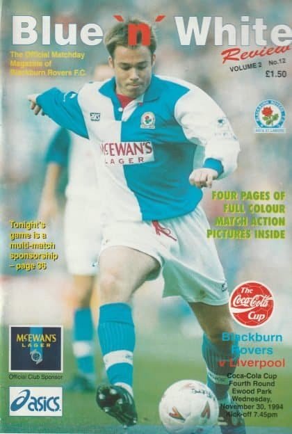 Blackburn Rovers v Liverpool 30-Nov-1994