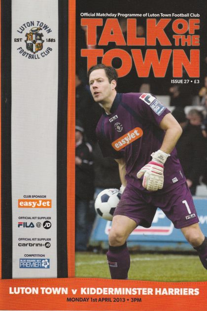 Luton Town v Kidderminster Harriers 01-Apr-2013