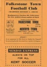 Folkestone Town v Merthyr Tydfil  12-Apr-1968