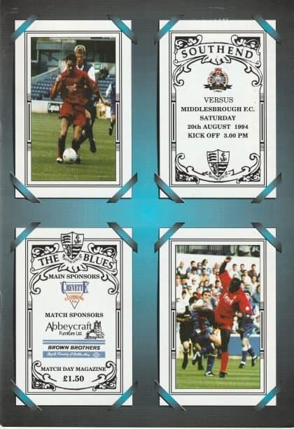 Southend United v Middlesbrough   20-Aug-1994