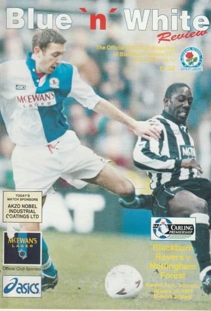 Blackburn Rovers v Nottingham Forest  14-Jan-1995