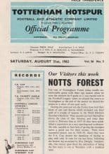 Tottenham Hotspur v Nottingham Forest 31-Aug-1963