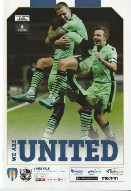 Colchester United v Port Vale 23-Dec-2017