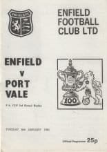 Enfield v Port Vale 06-Jan-1981