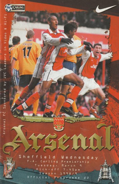 Arsenal v Sheffield Wednesday 09-Mar-1999