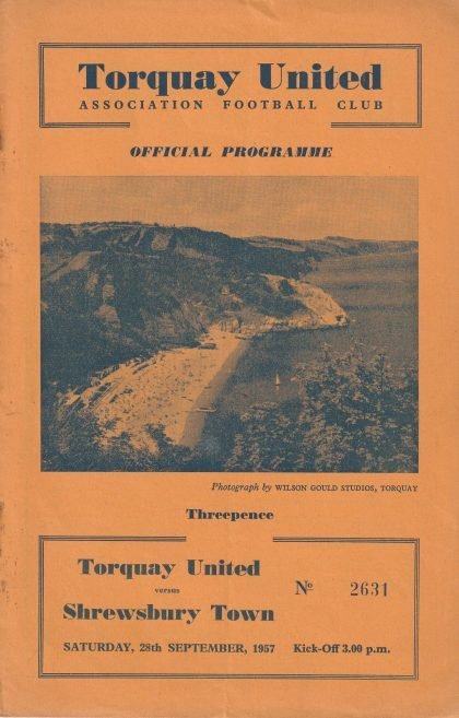 Torquay United v Shrewsbury Town 28-Sep-1957