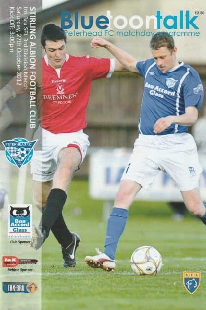 Peterhead v Stirling Albion 27-Oct-2012
