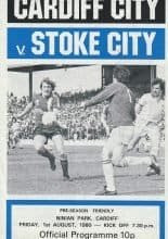 Cardiff City v Stoke City 01-Aug-1980