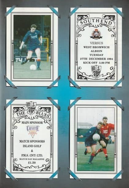 Southend United v West Bromwich Albion 27-Dec-1994