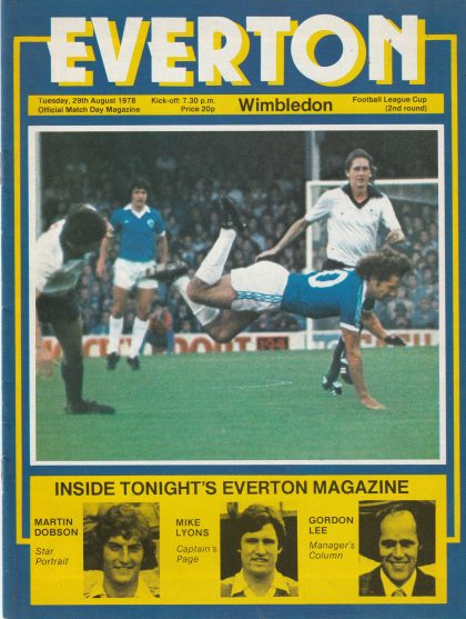 Everton v Wimbledon  29-Aug-1978