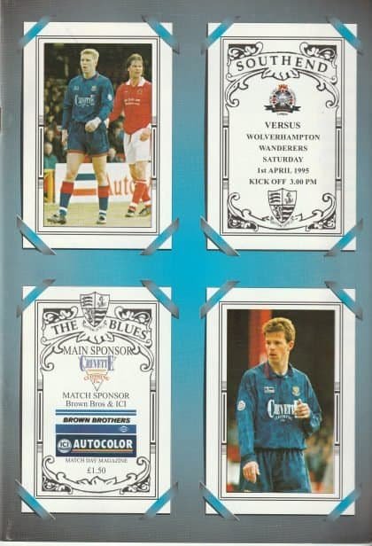 Southend United v Wolverhampton Wanderers 01-Apr-1995