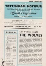 Tottenham Hotspur v Wolverhampton Wanderers 04-Sep-1963