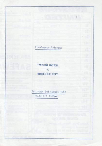 Evesham United v Worcester City 02-Aug-1997
