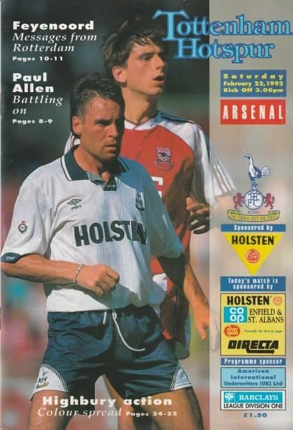 Tottenham Hotspur v Arsenal 22-Feb-1992