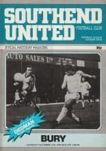 Southend United v Bury 15-Nov-1980