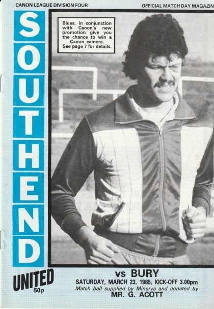 Southend United v Bury 23-Mar-1985